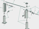 Jost Suport manivela - pentru manivela 520 - 620 mm, (JS U05 - JS U08)