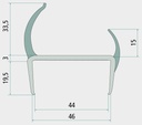 Pastore & Lombardi Profil-PVC - Profile din PVC, tare / moale, 25 mm, L = 2700 mm, gri / gri