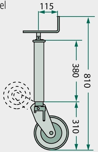 [AMAT3-112689] SIMOL Roată de sprijin M 190 Ø 60 mm
