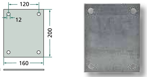 [AMAT3-112656] SIMOL Placă de bază 160 x 200 x 6 mm
