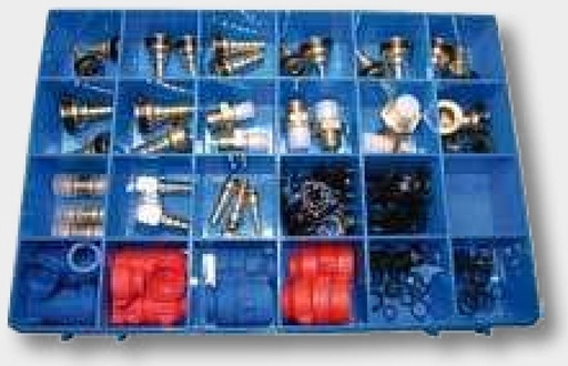 [AMAT3-113782] Voss Sistem conectori-Sortiment - cutie plastic 340 x 240 x 55 mm, cu suport cu perete despartitor plastic 18-compartime