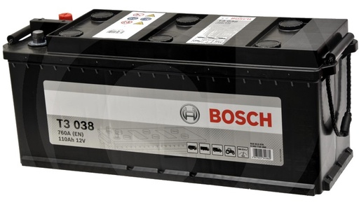 [AMAT3-115105] BOSCH Baterie T3 038 12 V / 110 Ah - Tehnologie hibridă SLI; calciu / calciu; reumplere cu apă