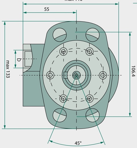 [AMAT3-116693] WHITE Motor hidraulic OMP 100 145,0 mm