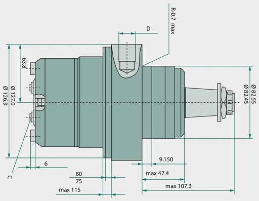 [AMAT3-116700] WHITE Motor hidraulic OMRW 160 125,8 mm