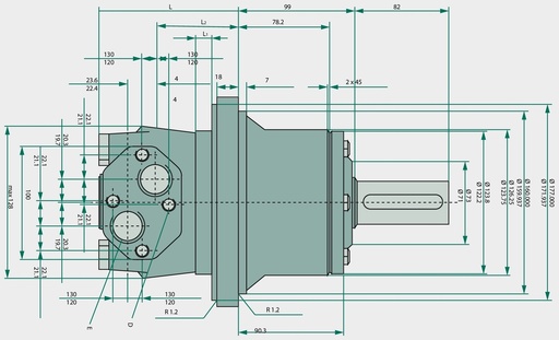 [AMAT3-116742] WHITE Motor hidraulic OMTW 500 168 mm