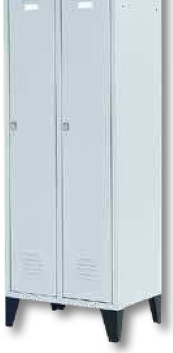 [AMAT3-121517] Lada pentru haine 2 compartimente, 630x1850x500 (BxHxT), latime compartimente 300 mm, cu suporturi, gri deschis