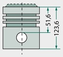 Set piston cpl. - 3 inele, diametru 102 mm, Bolt Ø 35 x 80 mm, Camera de combustie, diametru 56 mm, Adâncimea camerei de
