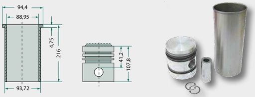 [AMAT3-130206] Piston - Dimensiuni inel 3,16 mm (inel trapezoidal) / 2,38 mm / 4,75 mm