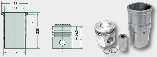 [AMAT3-128940] Set inele piston - 3 inele, diametru 102 mm, Dimensiuni inel 2,8 mm (inel trapezoidal) / 2,4 mm / 4 mm
