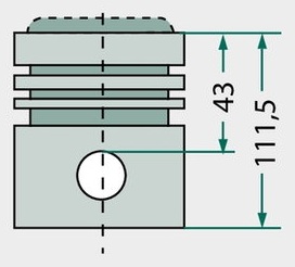 [AMAT3-130676] Set segmenti de piston - 3 inele, Ø 115,5 mm 4 mm (inel trapez) / 3,2 mm / 4,1 mm