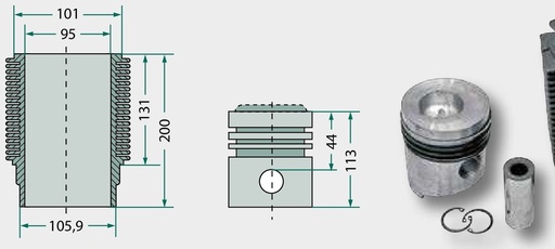 [AMAT3-129928] Set segmenti de piston - 3 segmenti 2,35 (inel trapez) / 2 mm / 3 mm