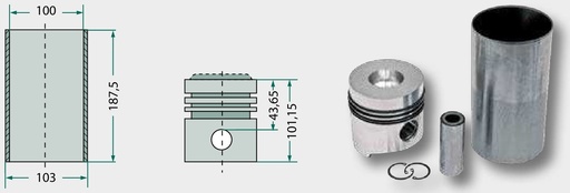 [AMAT3-131655] Set inele piston - 3 inele, diametru 95 mm, 2,5 mm / 2,5 mm / 5,5 mm