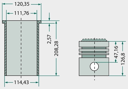 [AMAT3-131672] Set segmenti de piston - 4 inele, Ø 111,76 mm 3,16 mm (inel trapez) / 2,385 mm / 2,385 mm / 4,747 mm