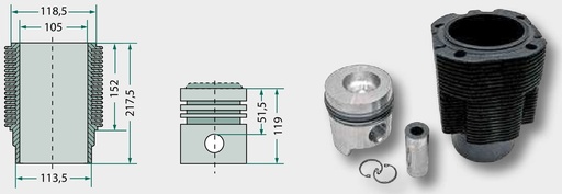 [AMAT3-131675] Set segmenti de piston - 3 inele, Ø 110,76 mm 2,35 mm / 2,35 mm / 4,75 mm