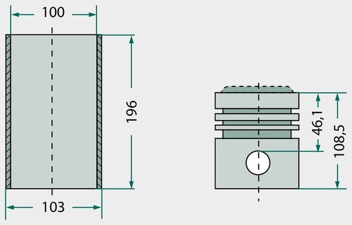 [AMAT3-131680] Set segmenti de piston - 3 inele, Ø 115 mm 3 mm (inel trapez)/ 2,5 mm / 4 mm