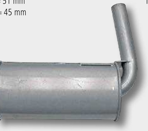 [AMAT3-130946] Amortizor zgomot Lungime = 1130 mm Diametru interior = 55 mm evacuare Ø = 45 mm