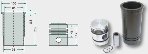 [AMAT3-130972] Set segmenti de piston - (doar ptr. bucsa fonta) 4 segmenti, Ø 101,05 mm 2,4 mm / 2,4 mm / 2,4 mm / 6,35 mm