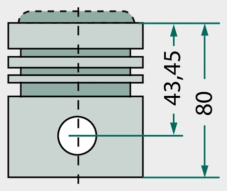 [AMAT3-132766] Piston compl - 3 inele, Ø 87 mm, inaltime compresiune 43,45 mm, adancime camera combustie 1,5 mm, adancime suport supapa