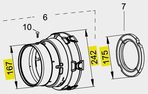 [AMAT3-135229] Walterscheid Pâlnie de protectie - exterior- Ø 242 mm, lungime 186 mm