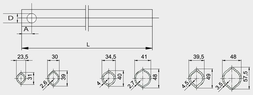 [AMAT3-135407] Walterscheid Tub de profil - Zitronenprofil, 1000 cm Rilsan beschichtet