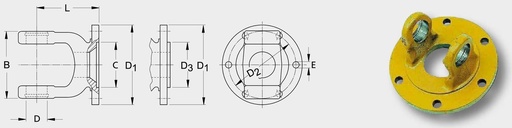 [AMAT3-136461] Walterscheid Furcă cu flanșă 2300
