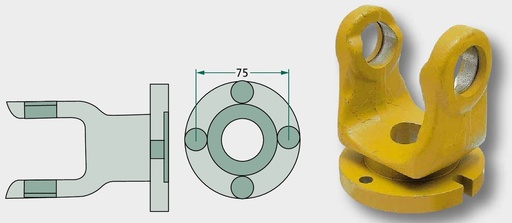 [AMAT3-137235] Weasler Furca - 4 orificii 8,2 mm