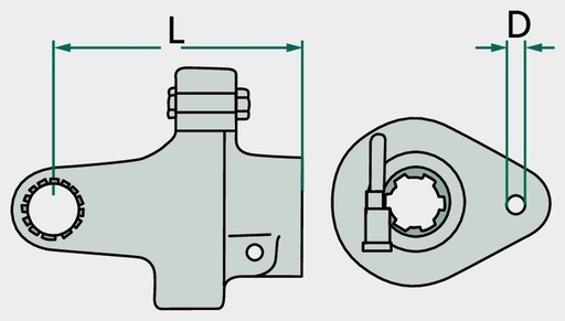 [AMAT3-137404] Weasler Racord cu bolt de sigurantă - 1 3/8" 6 dinti cuplu torsiune 900 Nm raza 48 mm