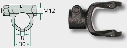 [AMAT3-137524] Weasler Furca cardanica - 35 mm, canelura 10 mm cu surub de prindere
