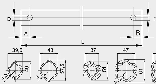 [AMAT3-136982] Walterscheid Tub profilat - Sternprofil, 800 cm