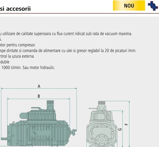 [AMAT3-140830] Hertell Pompa vacuum KL KL-18, 540 U/min., flux liber 18000 l/min. = 1080 m³/h, capacitate 28 KW, 240 kg