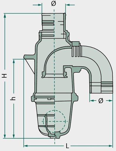 [AMAT3-141532] MZ Separator cu sifon Art. 0240 (24), racord drept