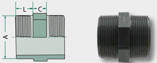 [AMAT3-140524] Niplu dublu PVC