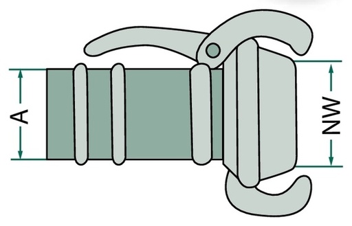 [AMAT3-142716] Bilă 4" cu duză pentru furtun 108mm - cu inel de blocare a manetei