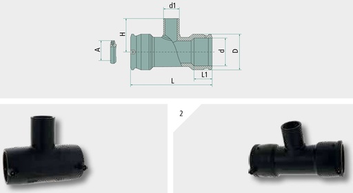[AMAT3-144676] PLASSON Piesa T 90° - cu reducere