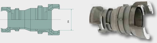 [AMAT3-143908] Cupla oarba - Aluminium, mit NBR Dichtring weiß