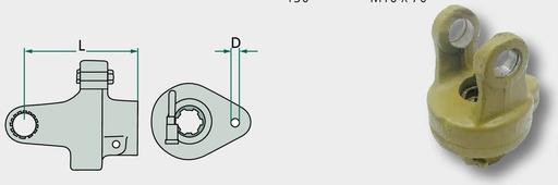 [AMAT3-149072] Racord cu bolt de sigurantă - 1 3/8" 6 dinti, cuplu torsiune 2920 Nm, raza 56 mm