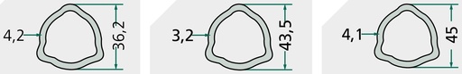 [AMAT3-149108] Weasler Teava profilata 1 m B9, AB9