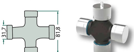 [AMAT3-149634] Weasler Cruce cardan AW35-A50°, AW35-50°