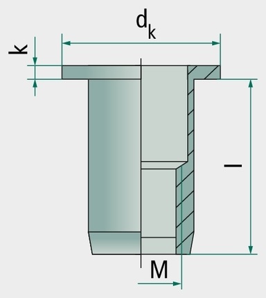 [AMAT3-155372] VE 500 Piulite cu cap inecat M8 11,5 mm