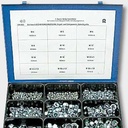 Sortiment piulite de blocare - Continut: 12 dimensiuni M 4; M 5; M 6; M 8; M 10; M 12; M 14; M 16M 10 x 1; M 12 x 1,5; M