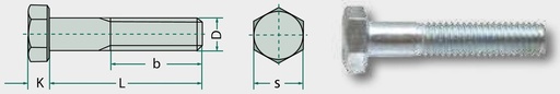 [AMAT3-155530] Șurub cap hex. M10x70 DIN 931, 50 70 mm