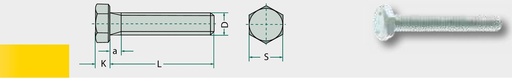 [AMAT3-155805] Surub hexagonal M16x100 DIN 933 100 mm