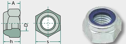 [AMAT3-155976] Piuliță cu piesă de prindere M10x1,5 - DIN 985, U.V. 100