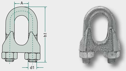 [AMAT3-156570] Blister Clema pentru cablu de otel M10