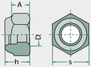Piulițe hexagonale cu piesă prindere - format din 260 piese