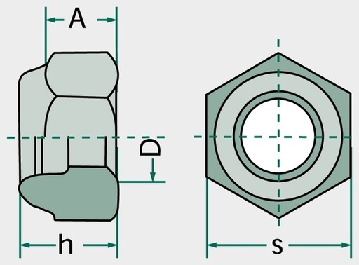 [AMAT3-158533] Piulițe hexagonale cu piesă prindere - format din 260 piese