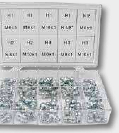 [AMAT3-158536] Sortiment nipluri de gresat - 140 piese, în cutie din plastic rezistent