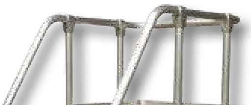 [AMAT3-158331] KRAUSE Scara podest mobila Scară mobilă, cu o singură parte, din aluminiu, cu trepte adânci, balustradă pe ambele părți,