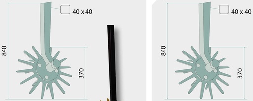[AMAT3-158841] K.U.L.T. Element deget pentru masina de plivit - mediu, rosu, pentru sol dur