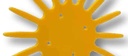 K.U.L.T. Deget tip stea - Mediu, galben, pentru sol cu duritate medie include suruburi M8 x 40 si piulite